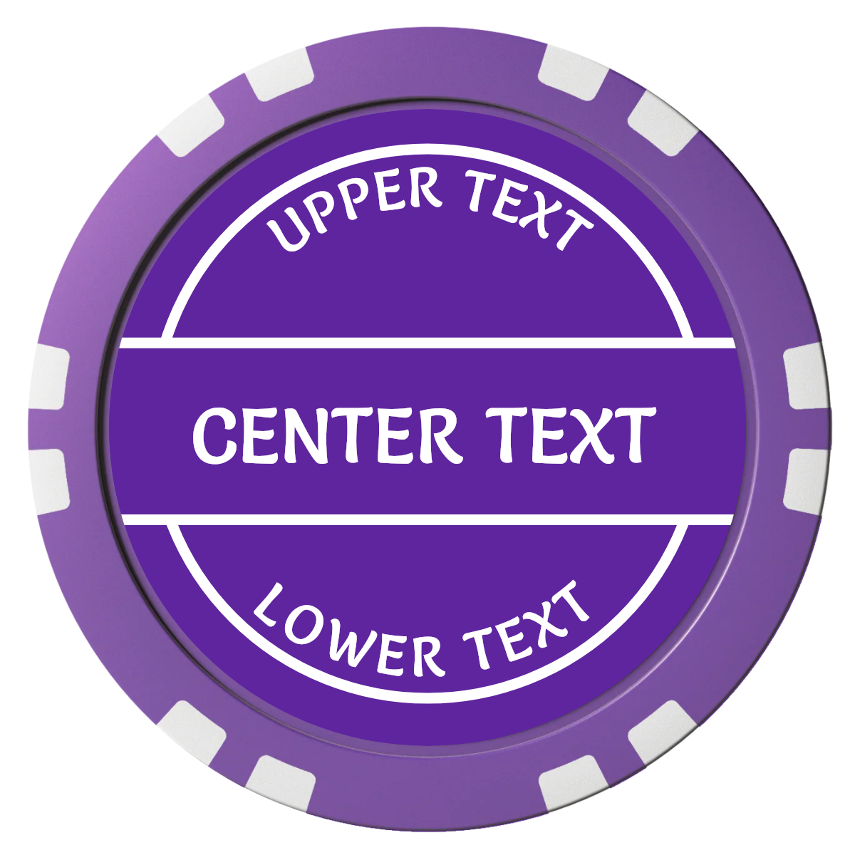 Crisp Banner Composite Poker Chips - Purple / Double Stripe - Front