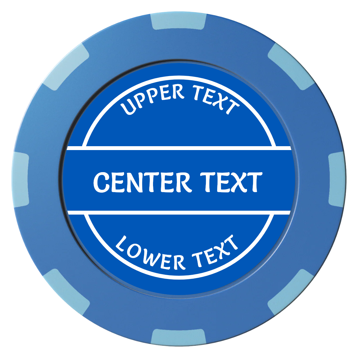 Crisp Banner Clay Poker Chips - Blue / 8 Spot (2 Tone) / 40mm - Front