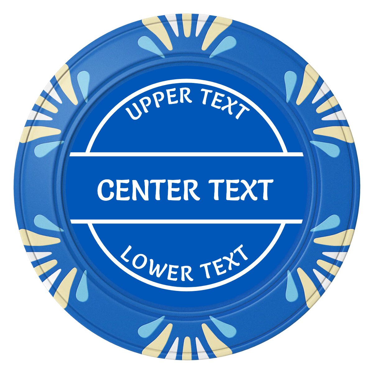 Crisp Banner Clay Poker Chips - Blue / Macau / 40mm - Front