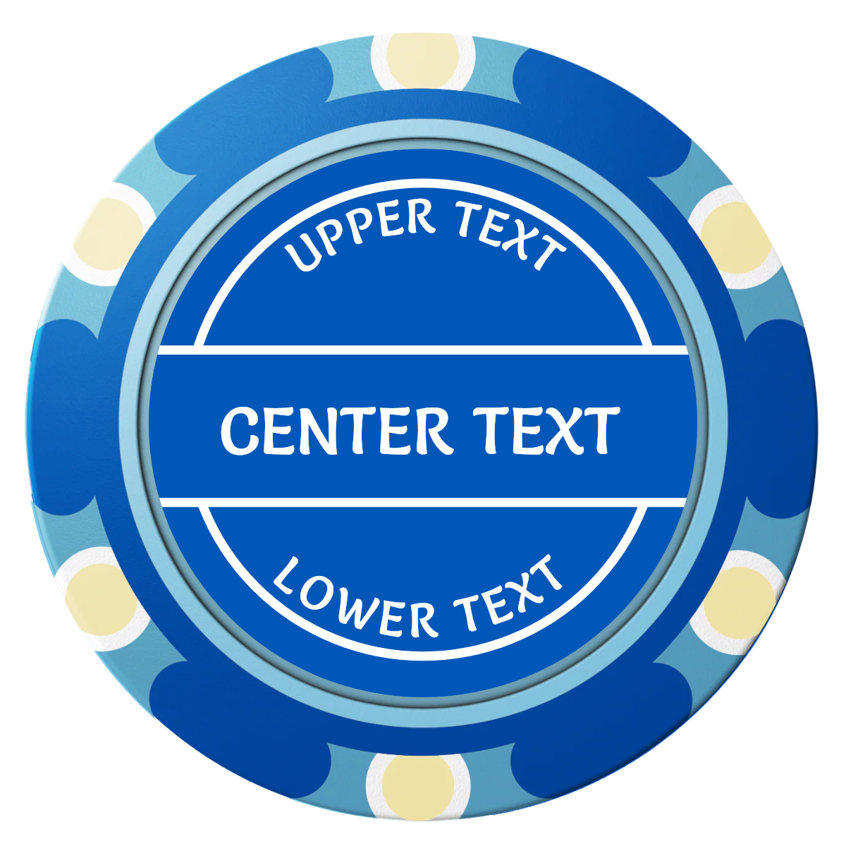 Crisp Banner Clay Poker Chips - Blue / Monte Carlo / 40mm - Front