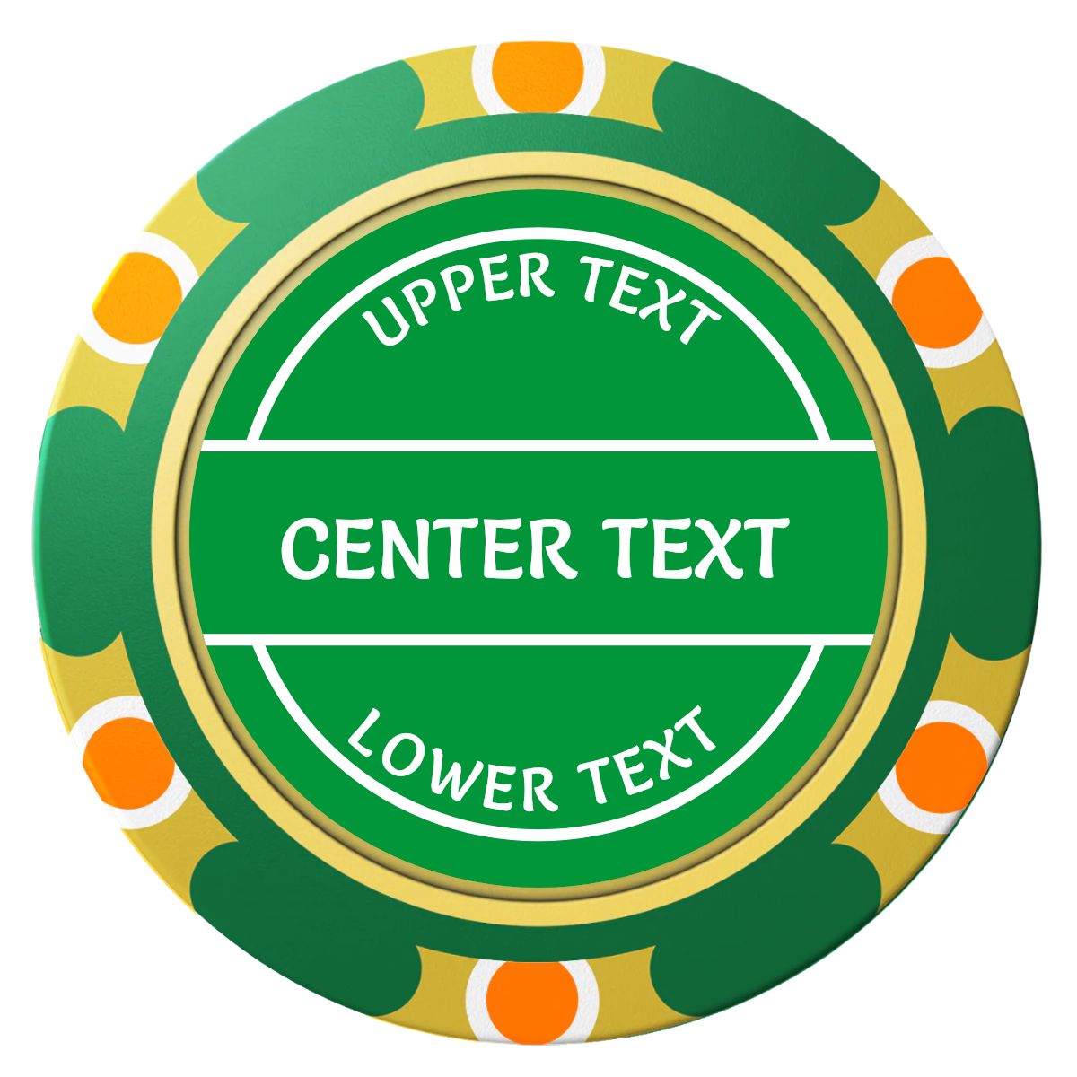 Crisp Banner Clay Poker Chips - Green / Monte Carlo / 40mm - Front