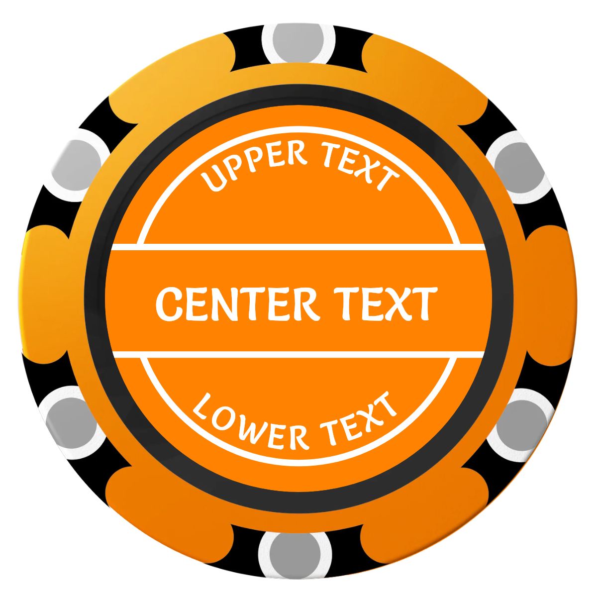 Crisp Banner Clay Poker Chips - Orange / Monte Carlo / 40mm - Front