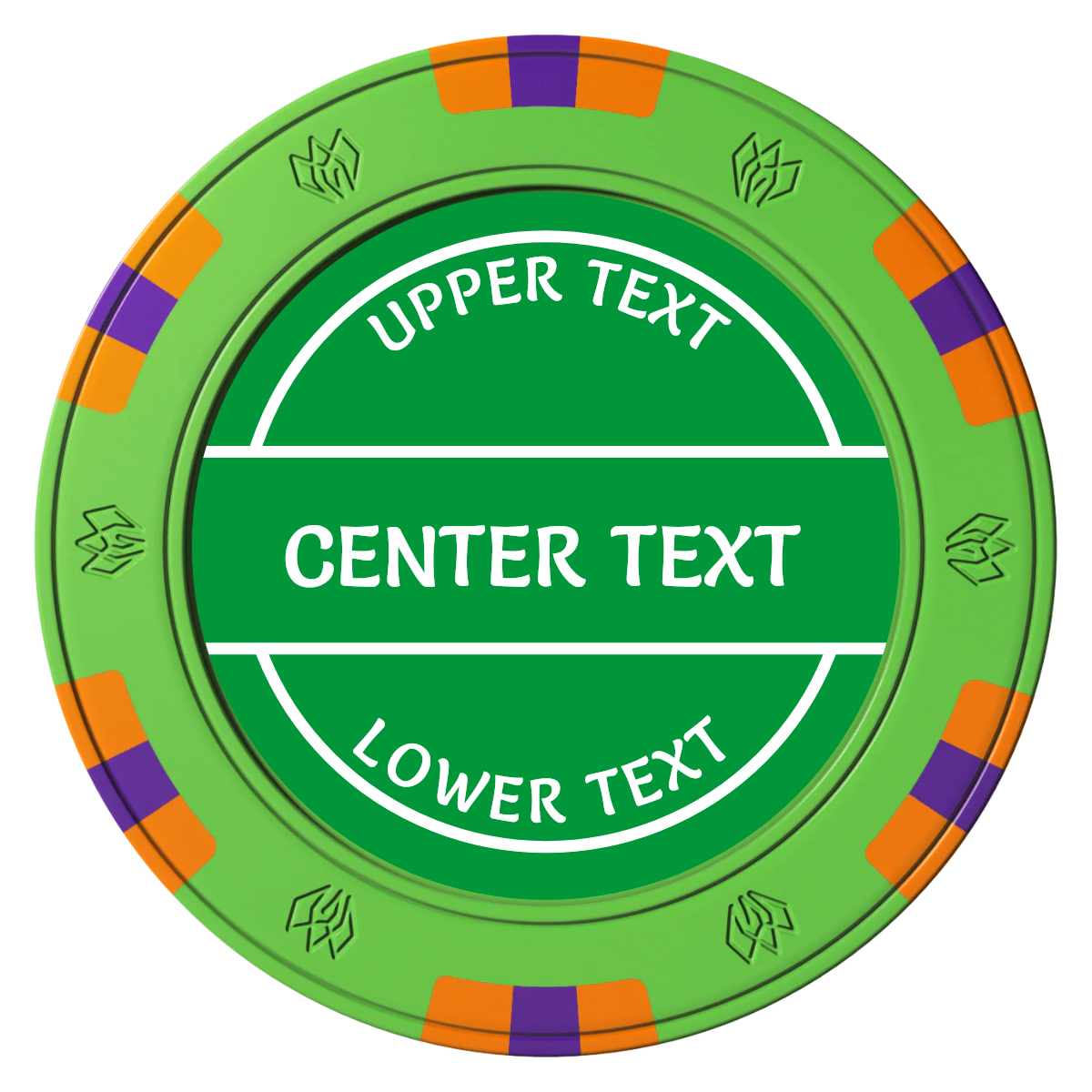 Crisp Banner Clay Poker Chips - Green / 6 Spot Gem / 43mm - Front