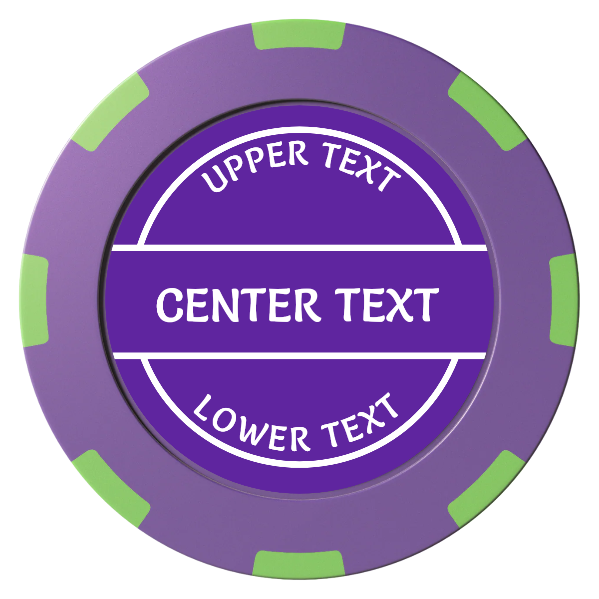 Crisp Banner Clay Poker Chips - Purple / 8 Spot (2 Tone) / 40mm - Front