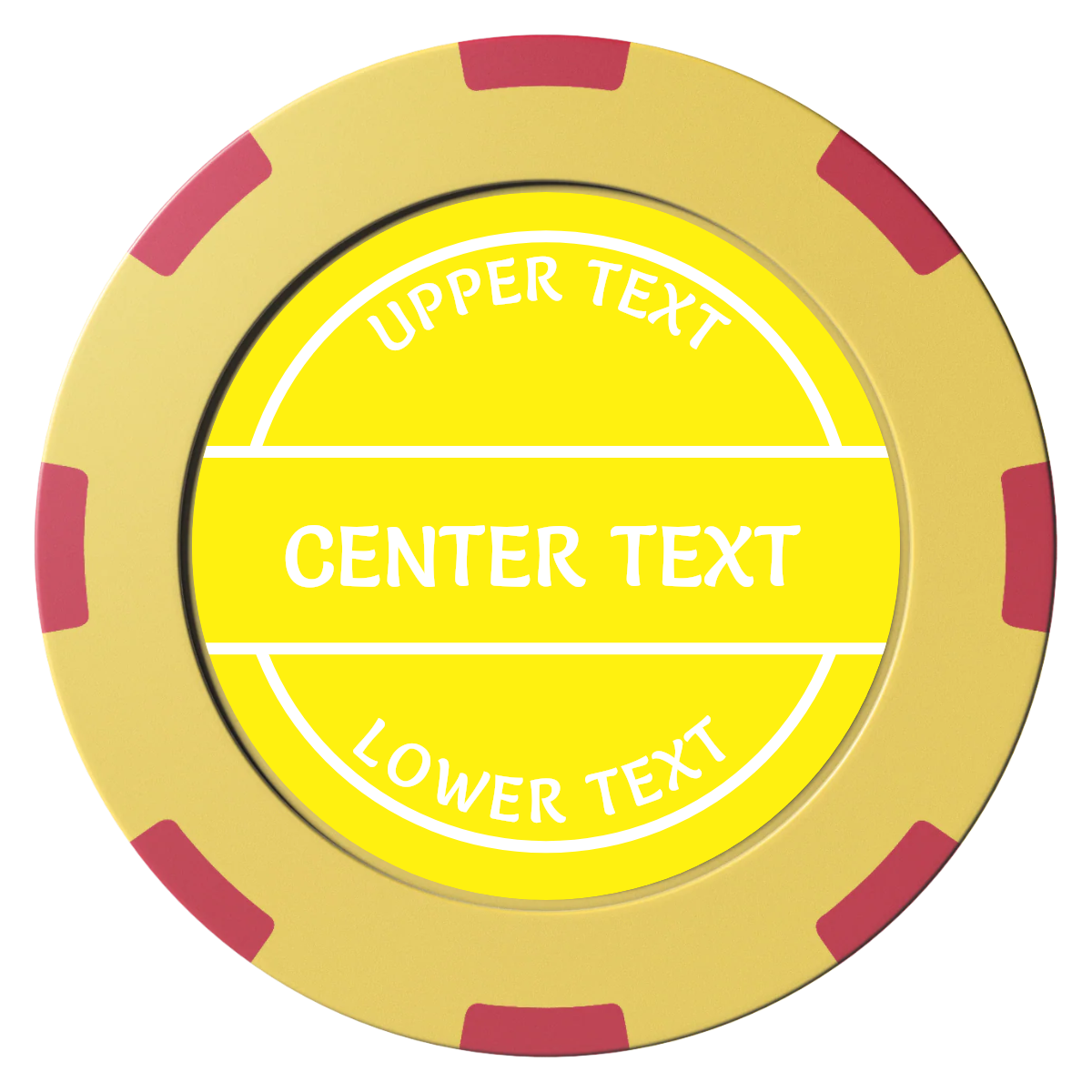 Crisp Banner Clay Poker Chips - Yellow / 8 Spot (2 Tone) / 40mm - Front