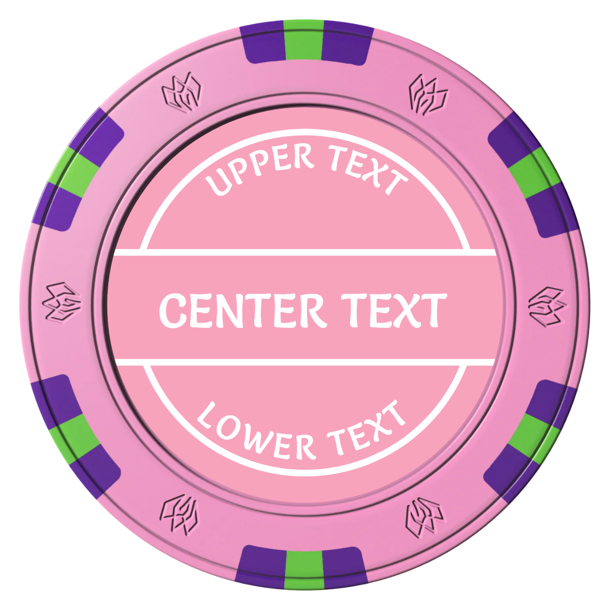 Crisp Banner Clay Poker Chips - Pink / 6 Spot Gem / 43mm - Front