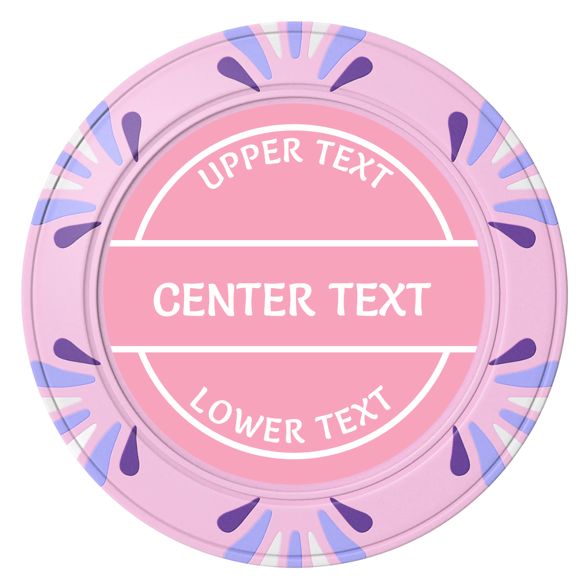 Crisp Banner Clay Poker Chips - Pink / Macau / 40mm - Front