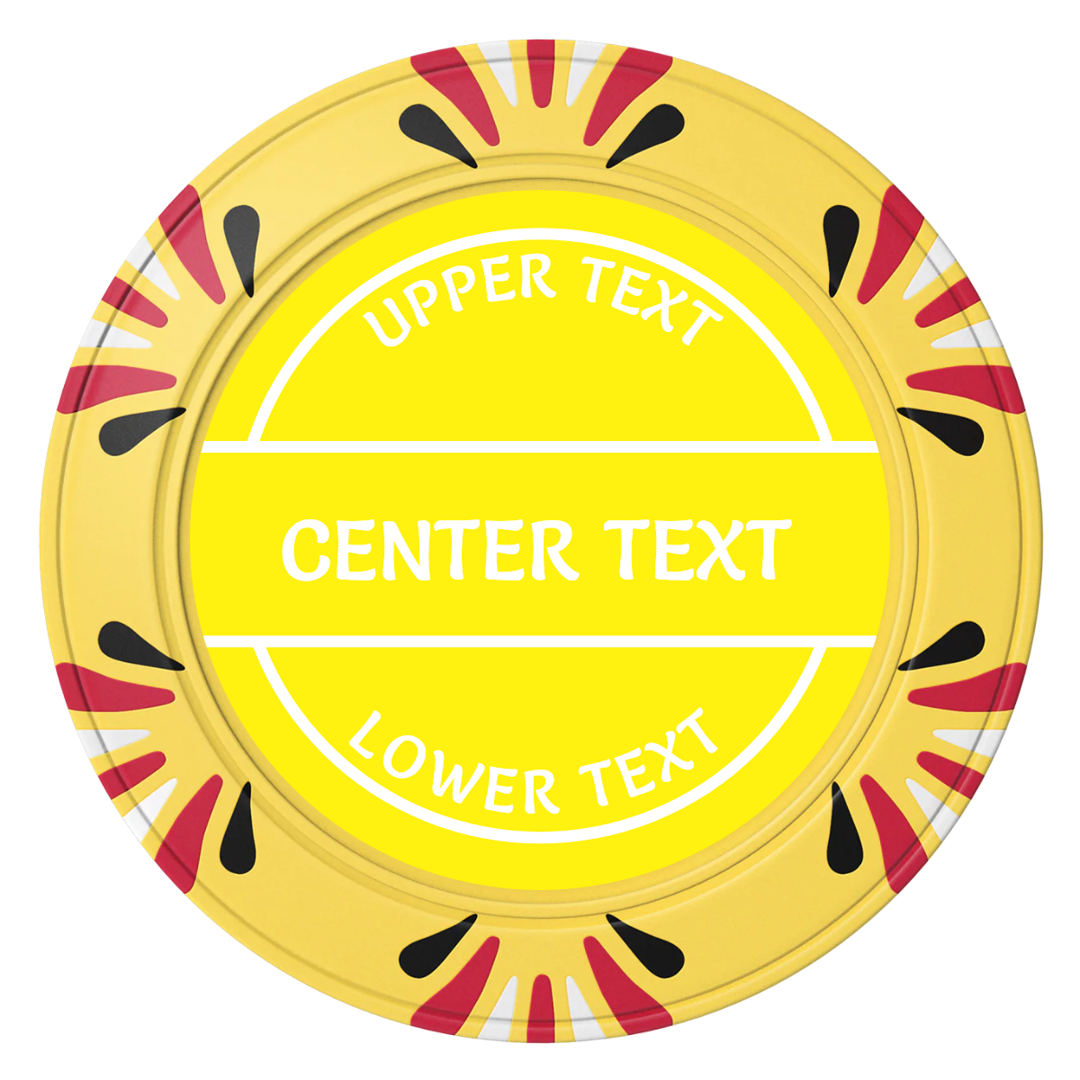 Crisp Banner Clay Poker Chips - Yellow / Macau / 40mm - Front