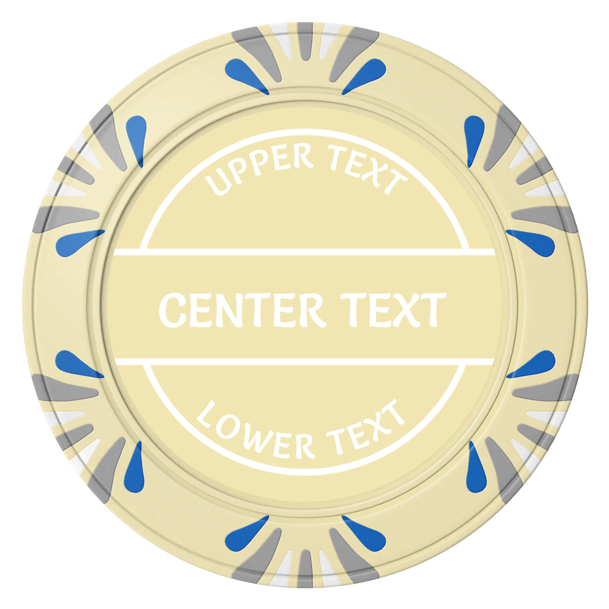 Crisp Banner Clay Poker Chips - Ivory / Macau / 40mm - Front