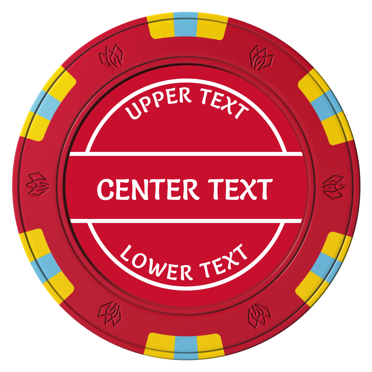 Crisp Banner Clay Poker Chips - Red / 6 Spot Gem / 40mm - Front