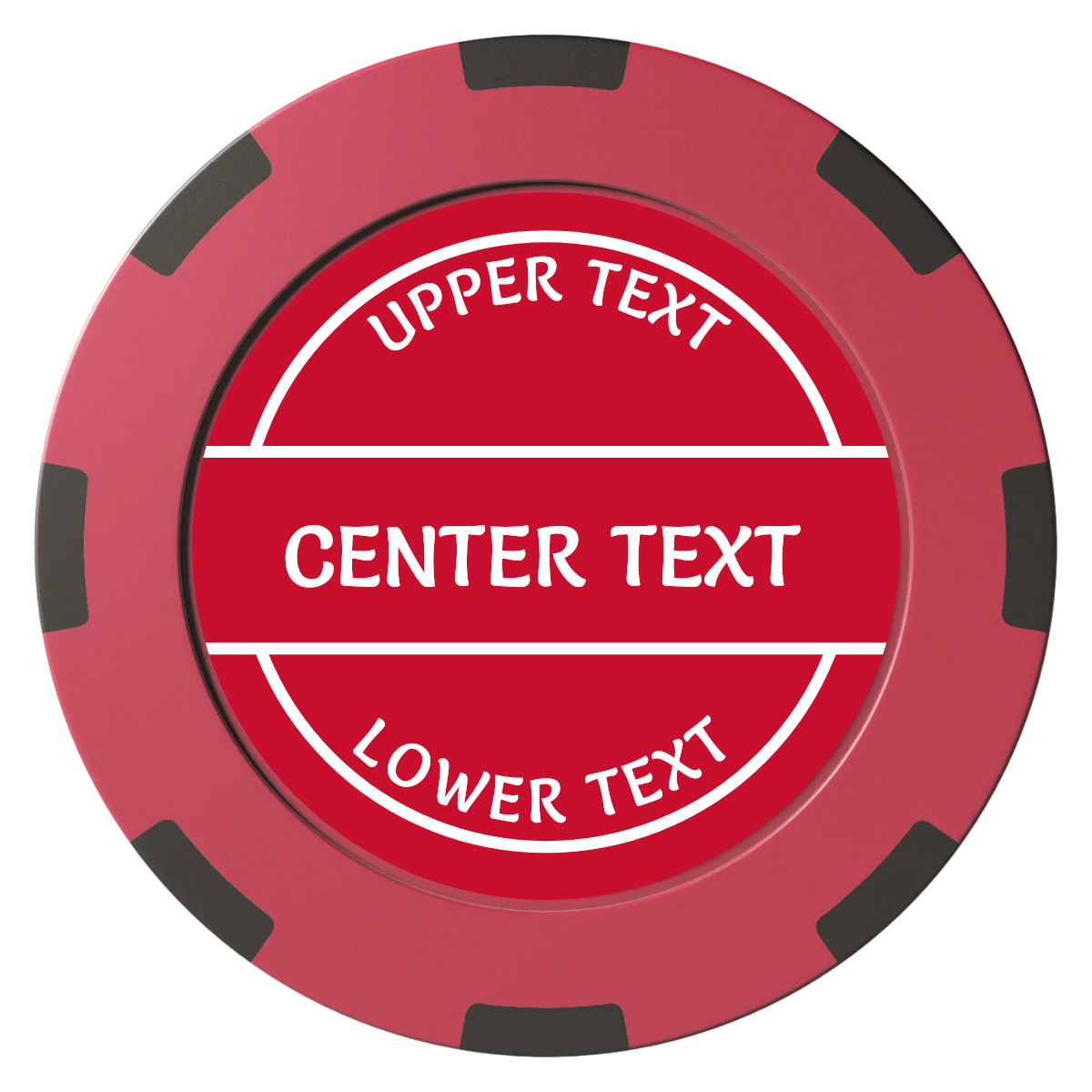 Crisp Banner Clay Poker Chips - Red / 8 Spot (2 Tone) / 40mm - Front