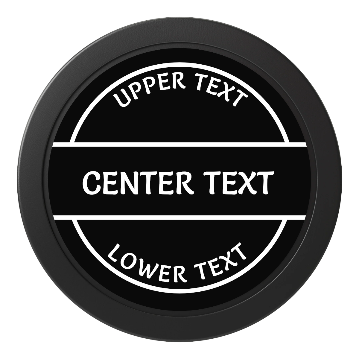Crisp Banner Dealer Button - 50mm / 2 inch Size - Black - Front