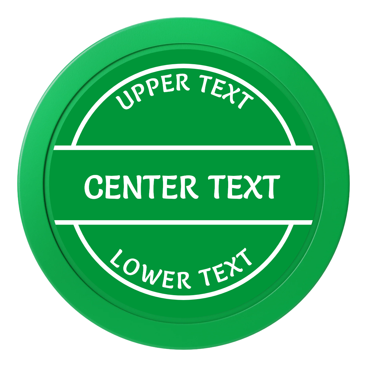 Crisp Banner Dealer Button - 50mm / 2 inch Size - Green - Front