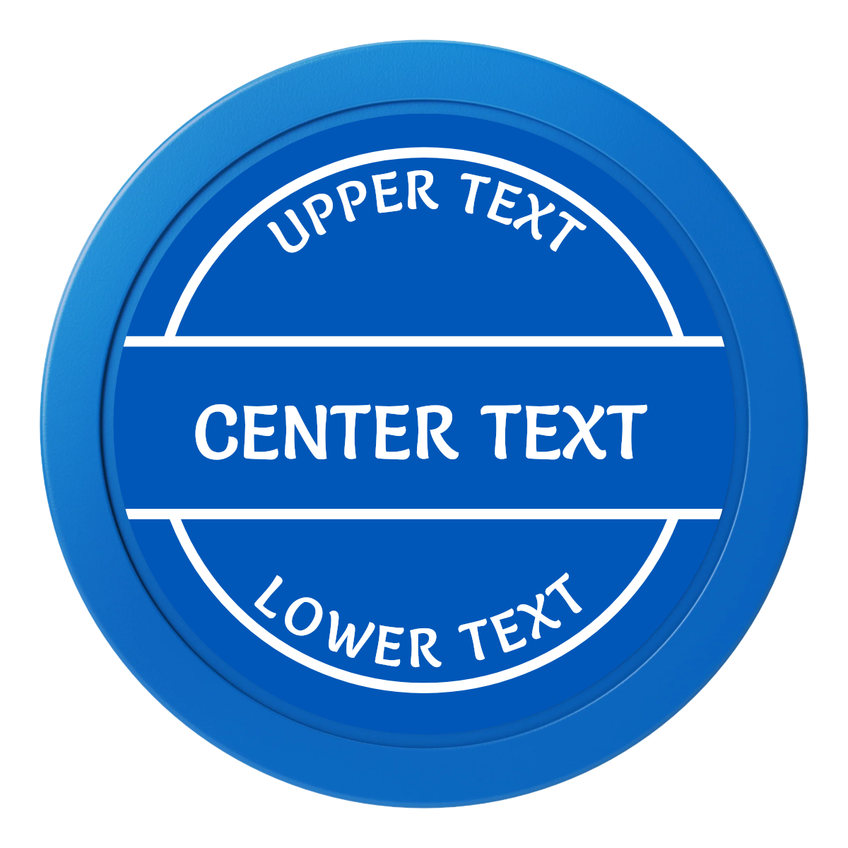 Crisp Banner Dealer Button - 50mm / 2 inch Size - Blue - Front
