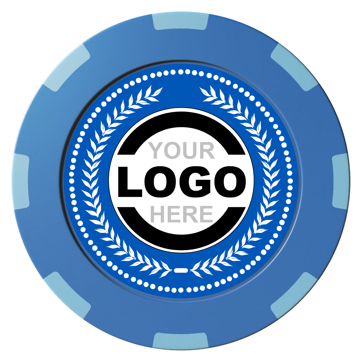 The Winner Clay Poker Chips - Blue / 8 Spot (2 Tone) / 40mm - Front