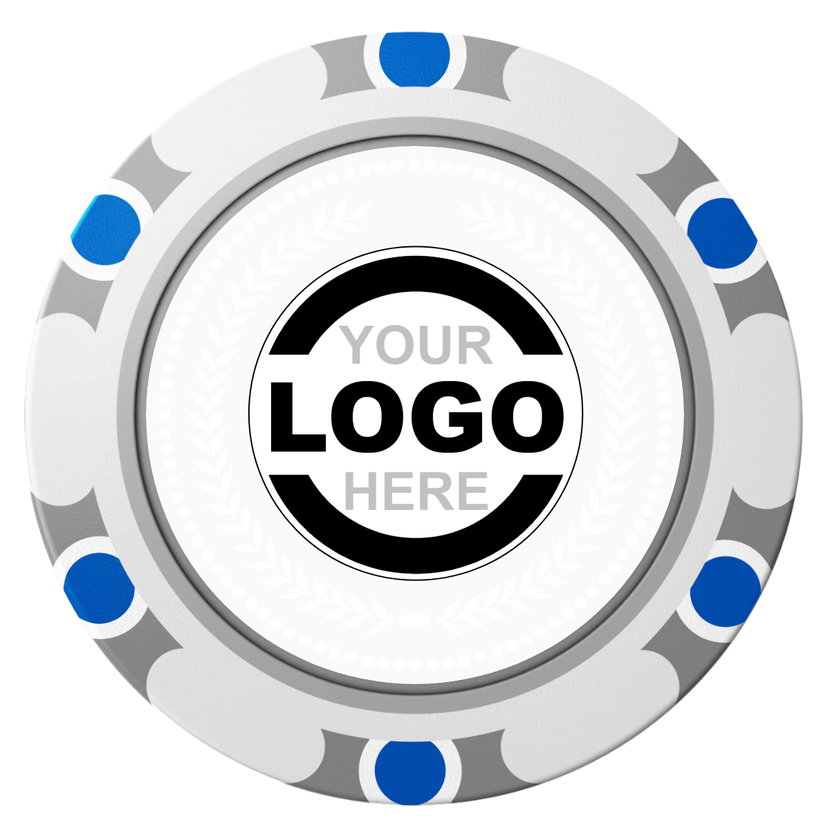 The Winner Clay Poker Chips - White / Monte Carlo / 40mm - Front