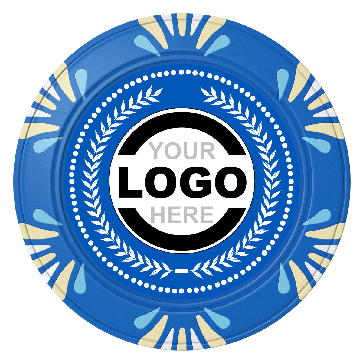 The Winner Clay Poker Chips - Blue / Macau / 40mm - Front