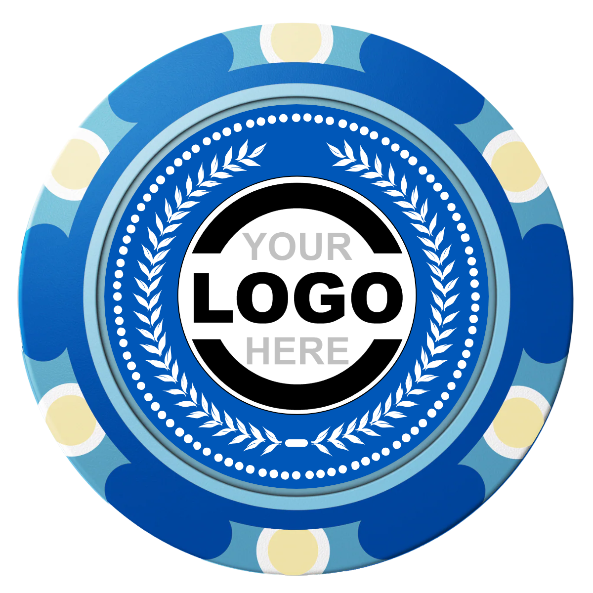 The Winner Clay Poker Chips - Blue / Monte Carlo / 40mm - Front