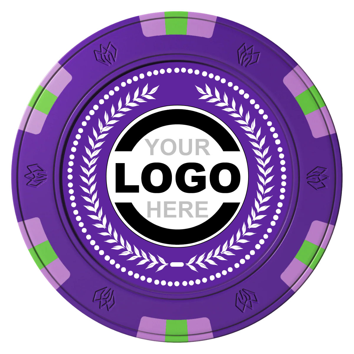 The Winner Clay Poker Chips - Purple / 6 Spot Gem / 40mm - Front