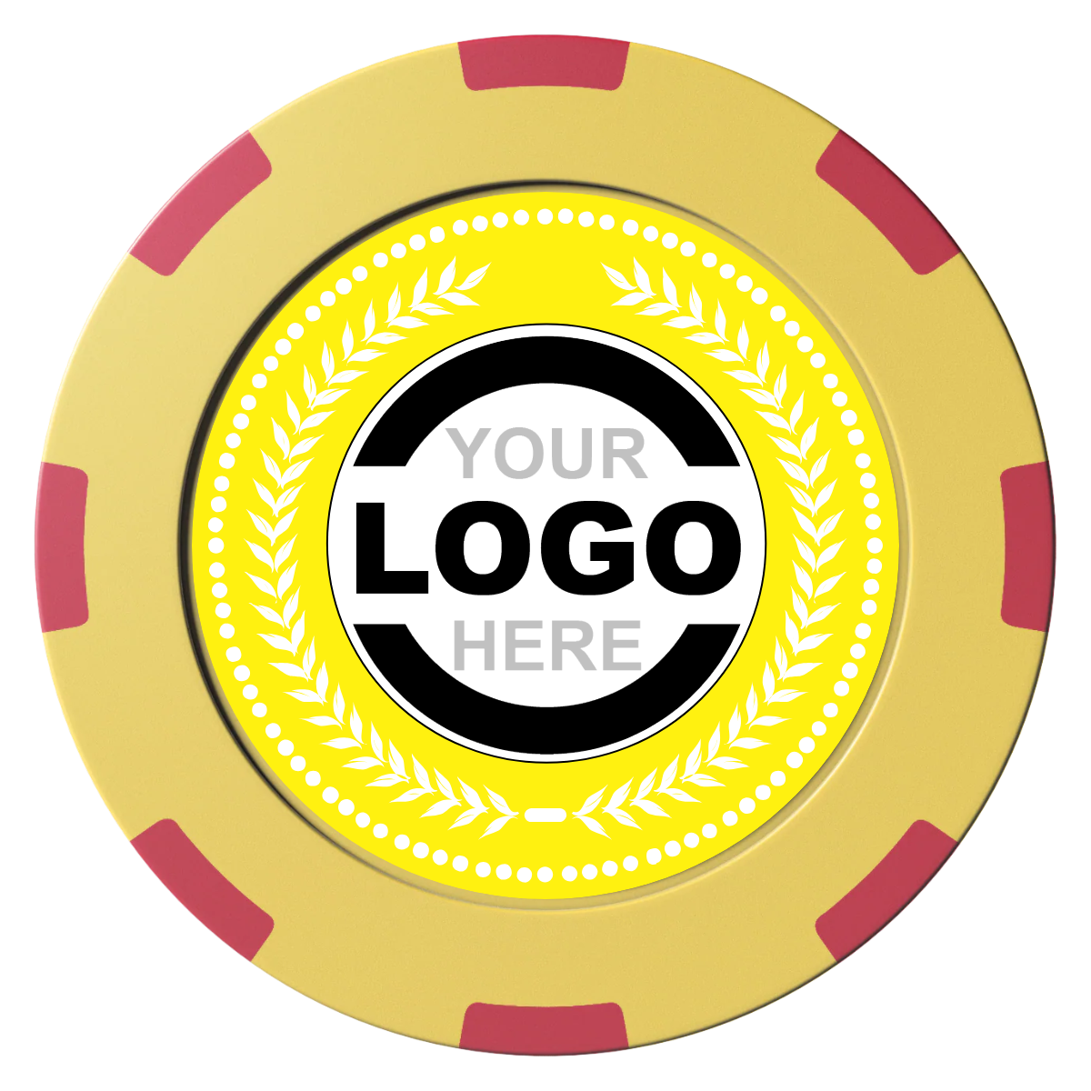 The Winner Clay Poker Chips - Yellow / 8 Spot (2 Tone) / 40mm - Front