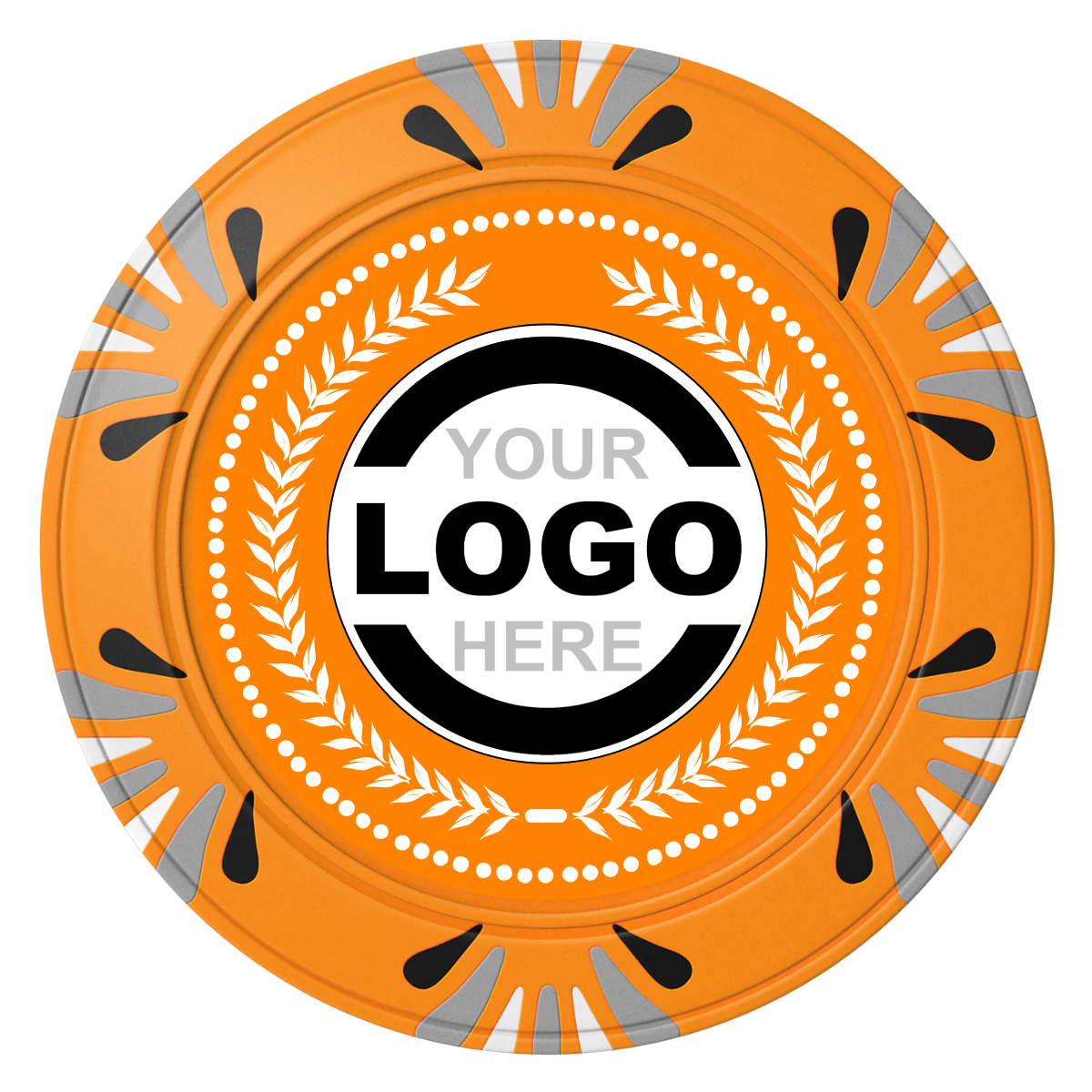 The Winner Clay Poker Chips - Orange / Macau / 40mm - Front