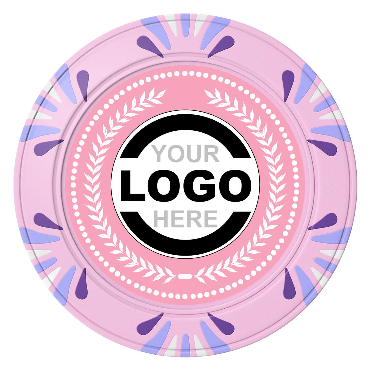 The Winner Clay Poker Chips - Pink / Macau / 40mm - Front