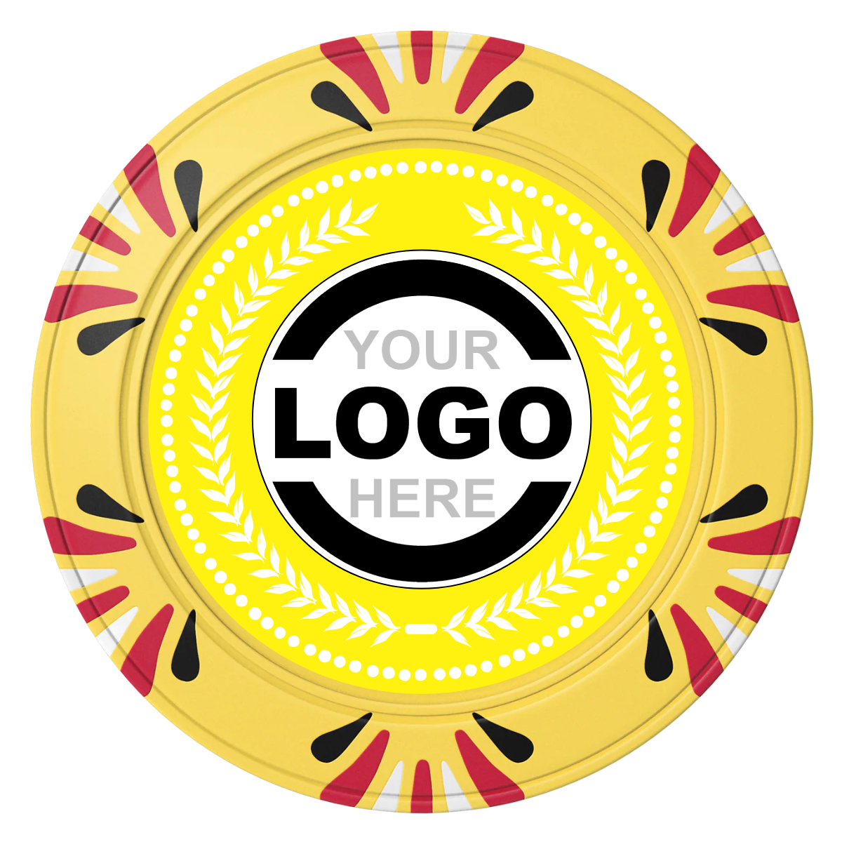 The Winner Clay Poker Chips - Yellow / Macau / 40mm - Front