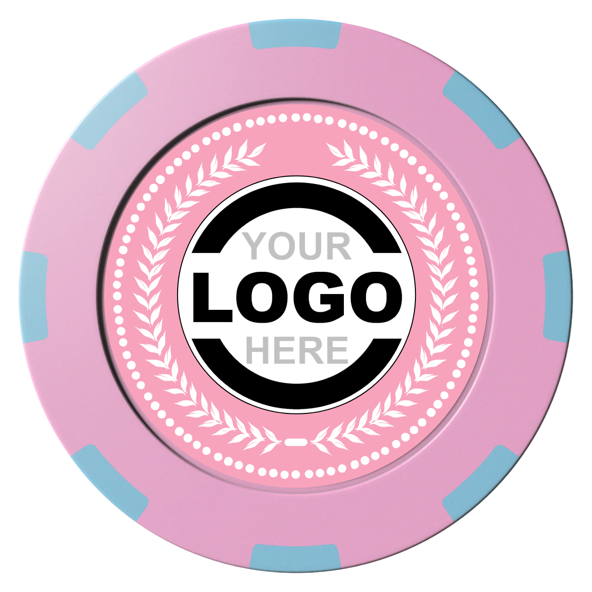 The Winner Clay Poker Chips - Pink / 8 Spot (2 Tone) / 40mm - Front