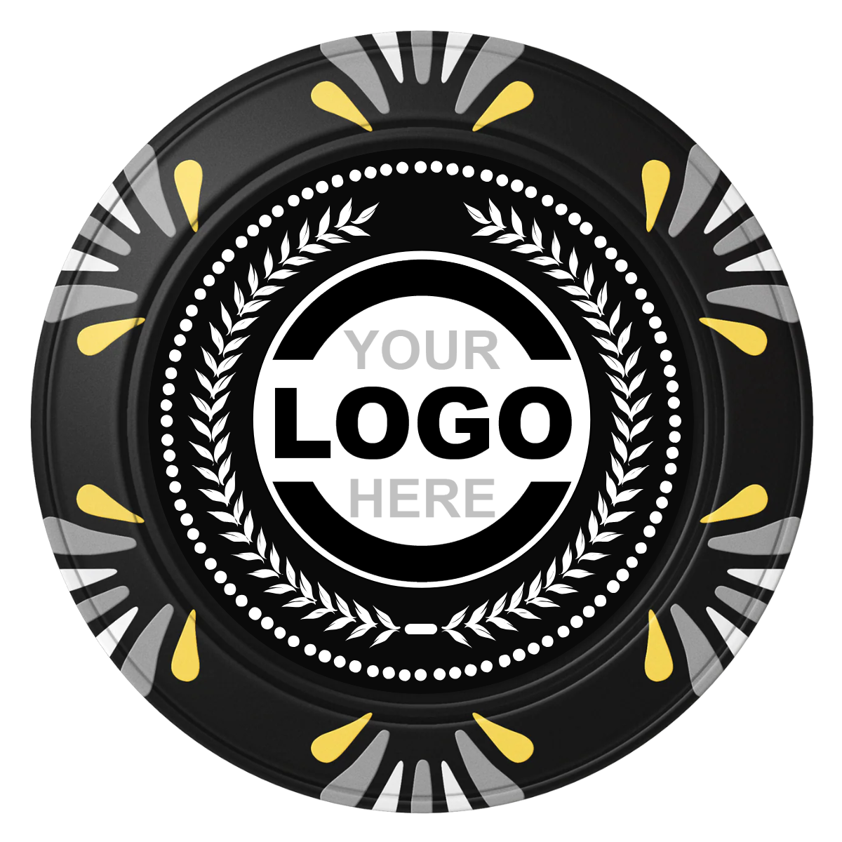 The Winner Clay Poker Chips - Black / Macau / 40mm - Front