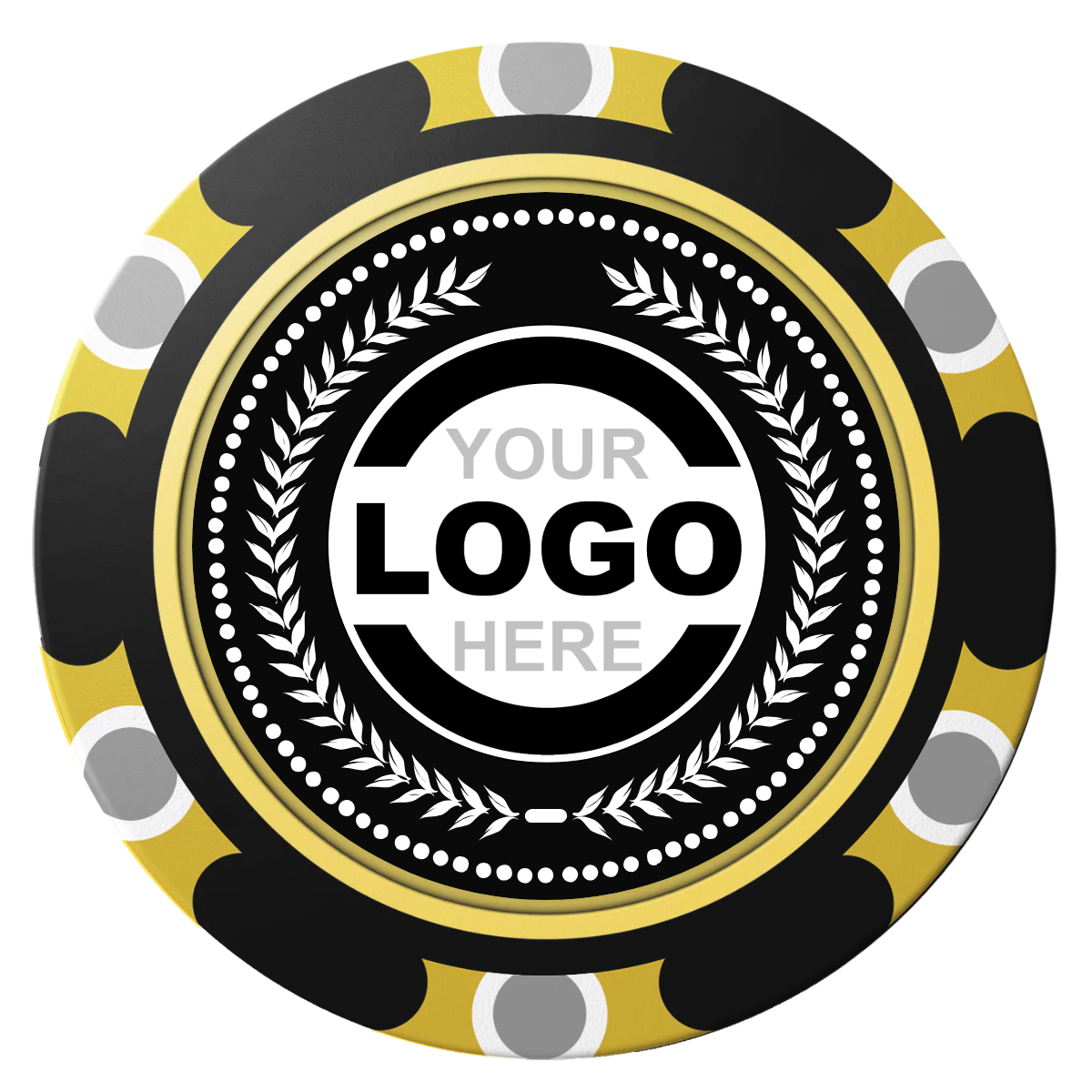 The Winner Clay Poker Chips - Black / Monte Carlo / 40mm - Front