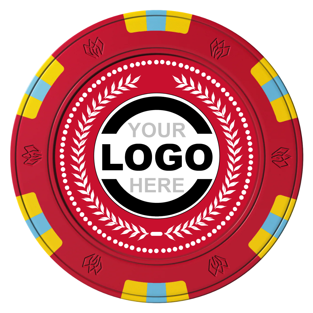 The Winner Clay Poker Chips - Red / 6 Spot Gem / 43mm - Front