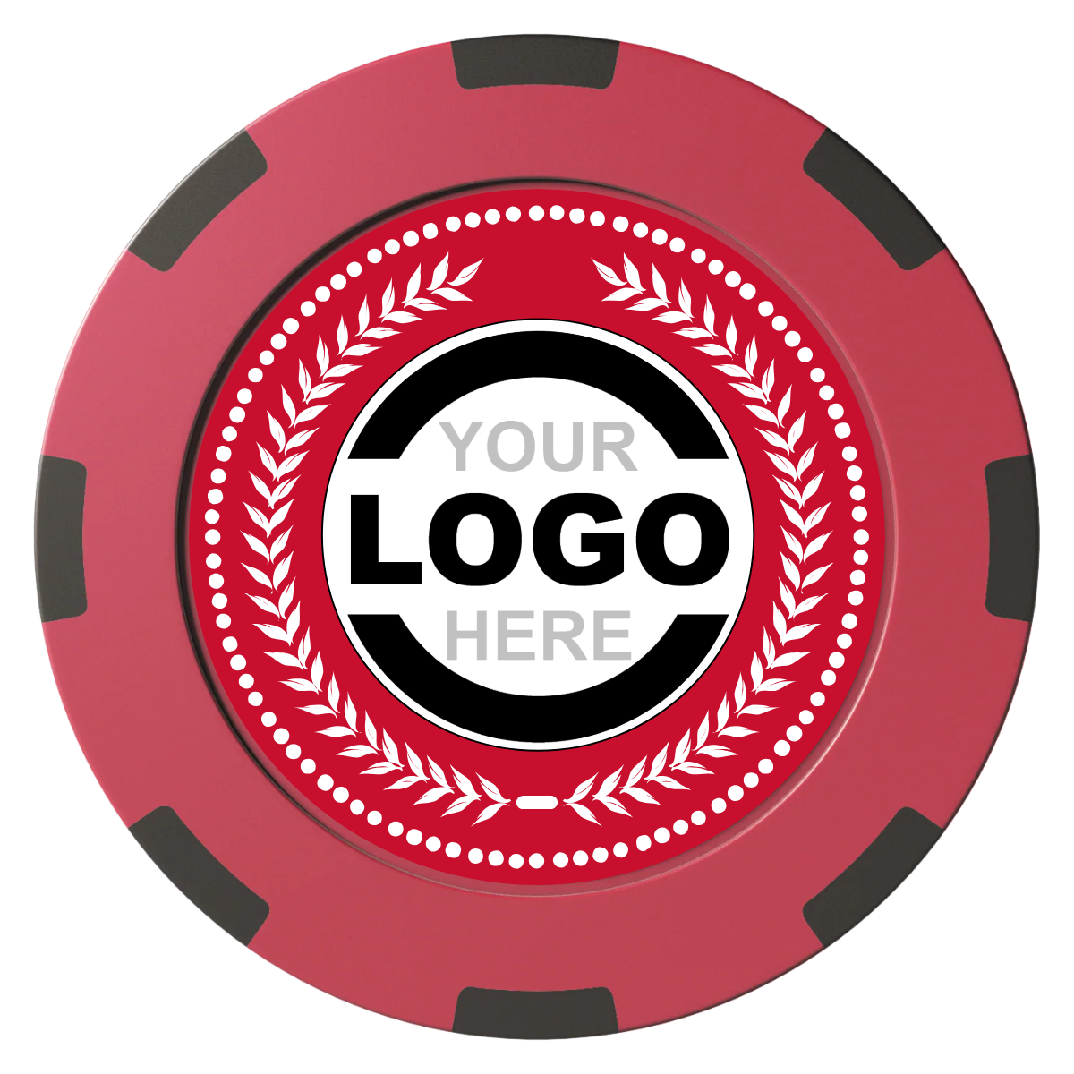 The Winner Clay Poker Chips - Red / 8 Spot (2 Tone) / 40mm - Front