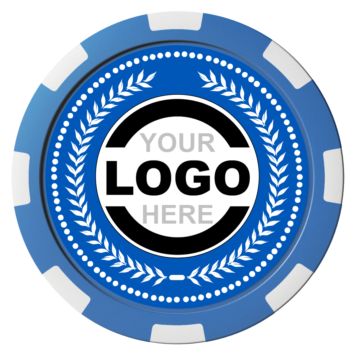 The Winner Magnetic Composite Poker Chips - Blue / 8 Spot - Front