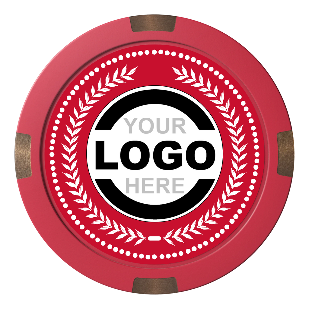 The Winner Composite & Metal Hybrid Poker Chips - Red / 4 Spot - Front