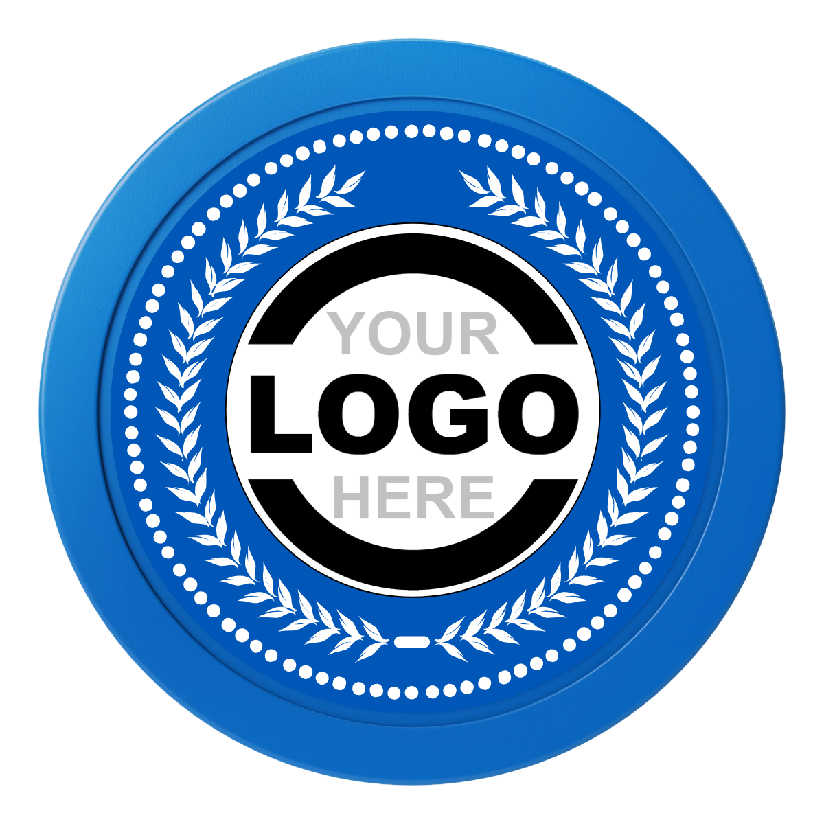 The Winner Dealer Button - 50mm / 2 inch Size - Blue - Front