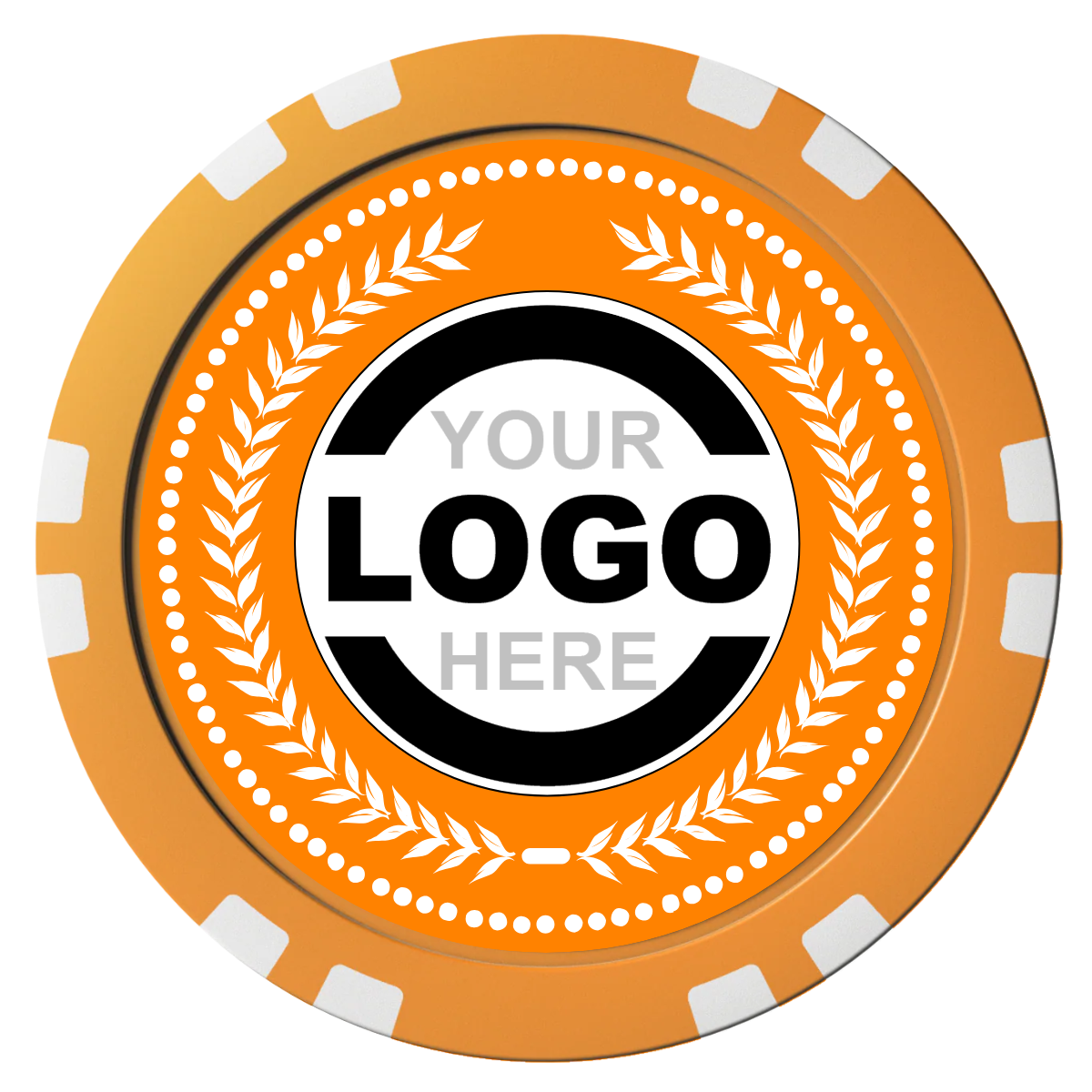 The Winner Composite Poker Chips - Orange / Double Stripe - Front