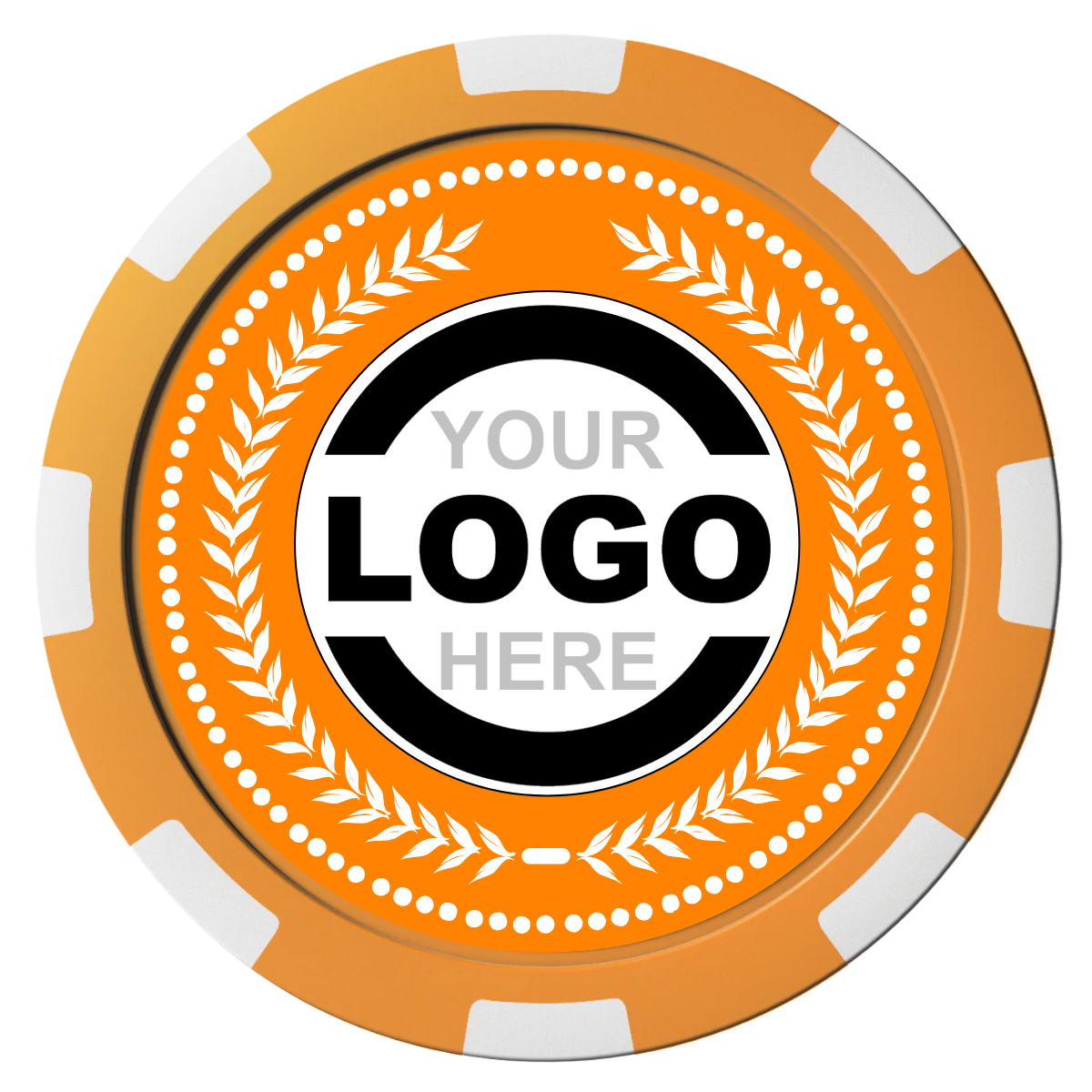 The Winner Composite Poker Chips - Orange / 8 Spot - Front