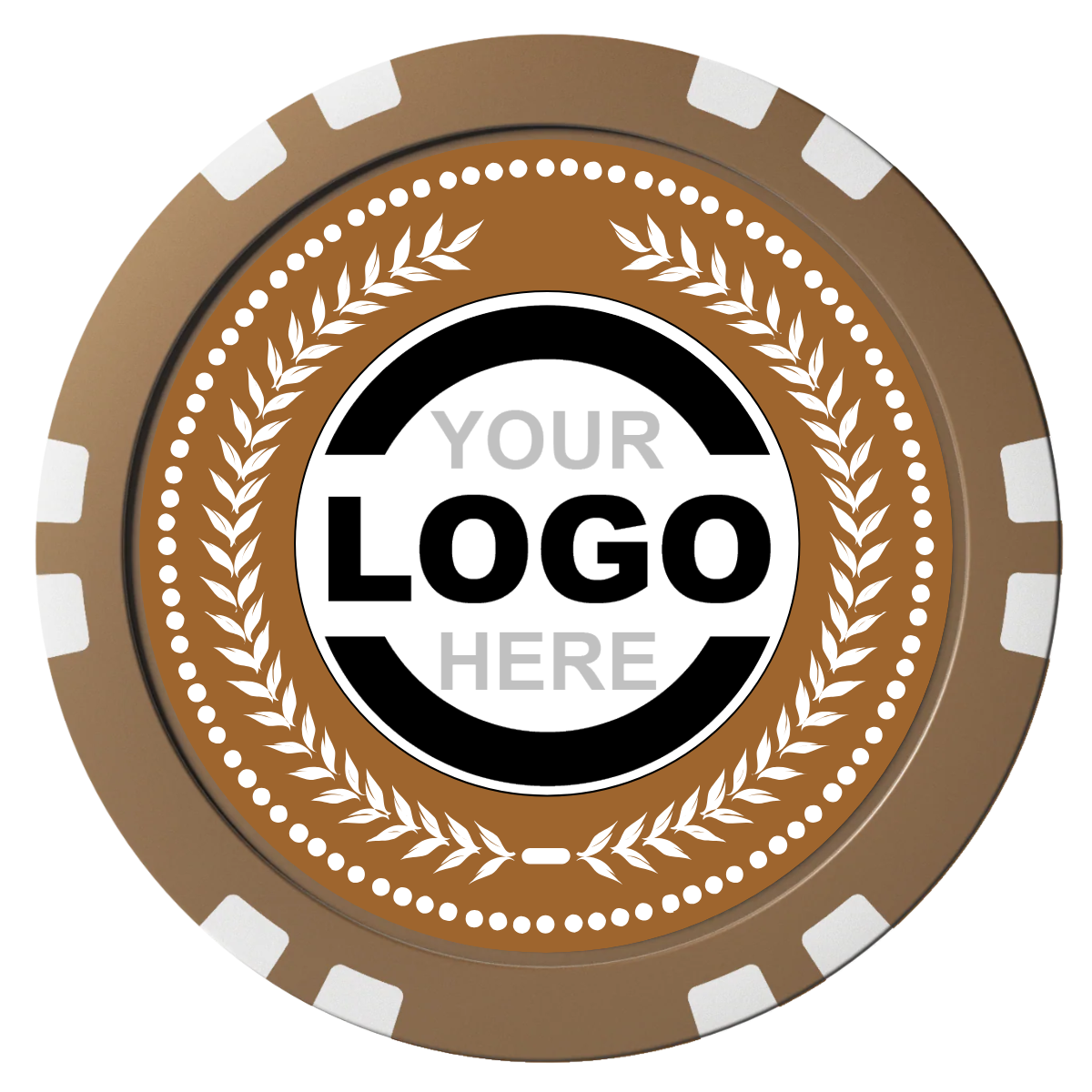 The Winner Composite Poker Chips - Brown / Double Stripe - Front