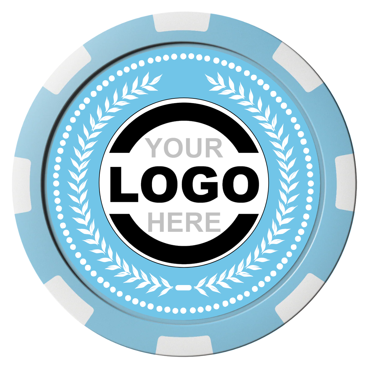 The Winner Composite Poker Chips - Light Blue / 8 Spot - Front