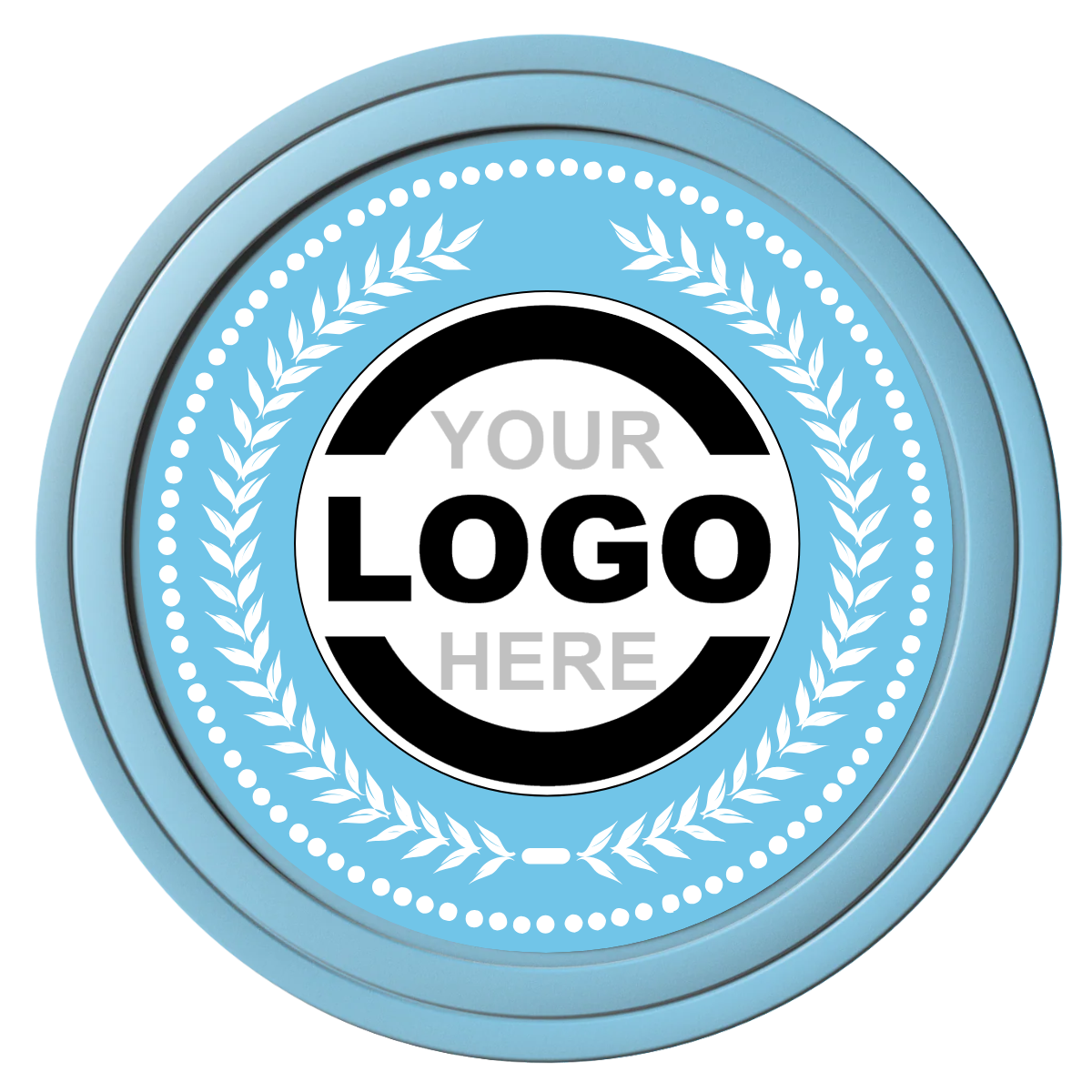 The Winner Composite Poker Chips - Light Blue / Solid - Front