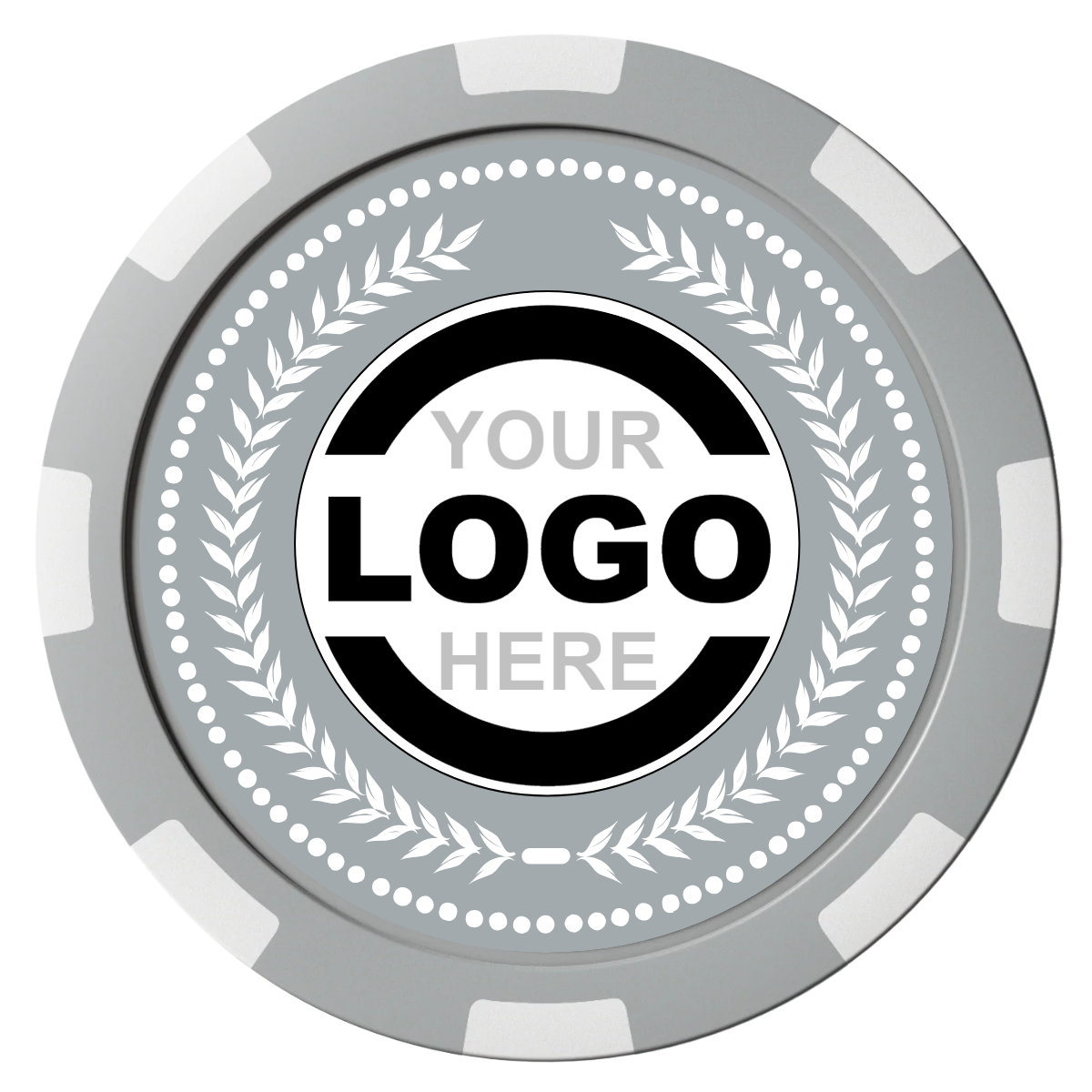 The Winner Composite Poker Chips - Gray / 8 Spot - Front