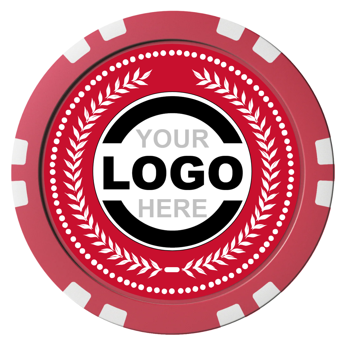 The Winner Composite Poker Chips - Red / Double Stripe - Front