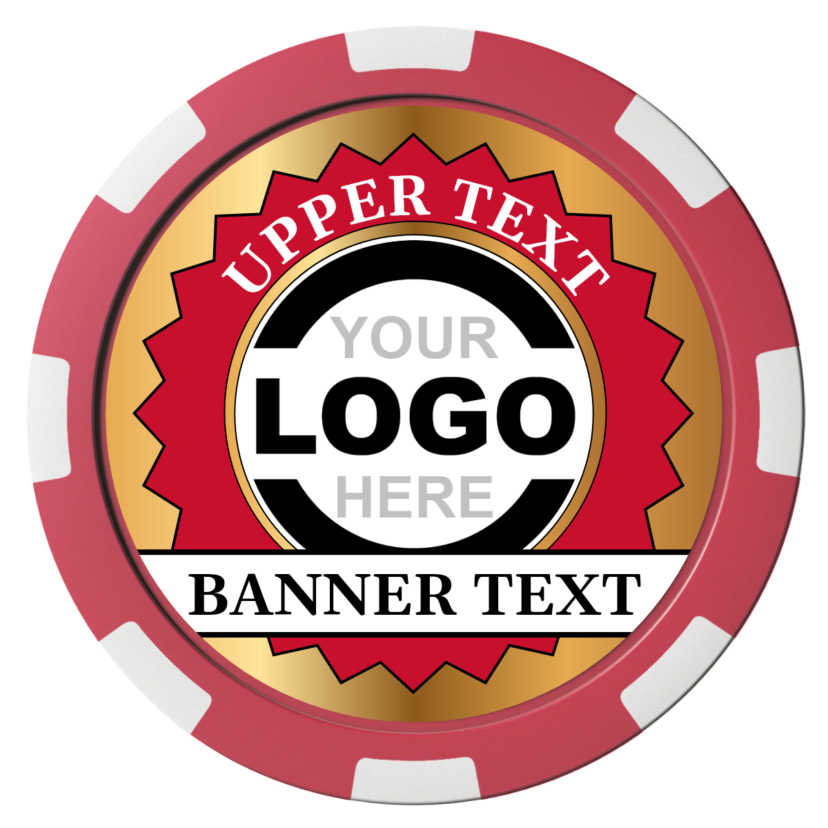 Stamp of Approval Composite Poker Chips - Red / 8 Spot - Front