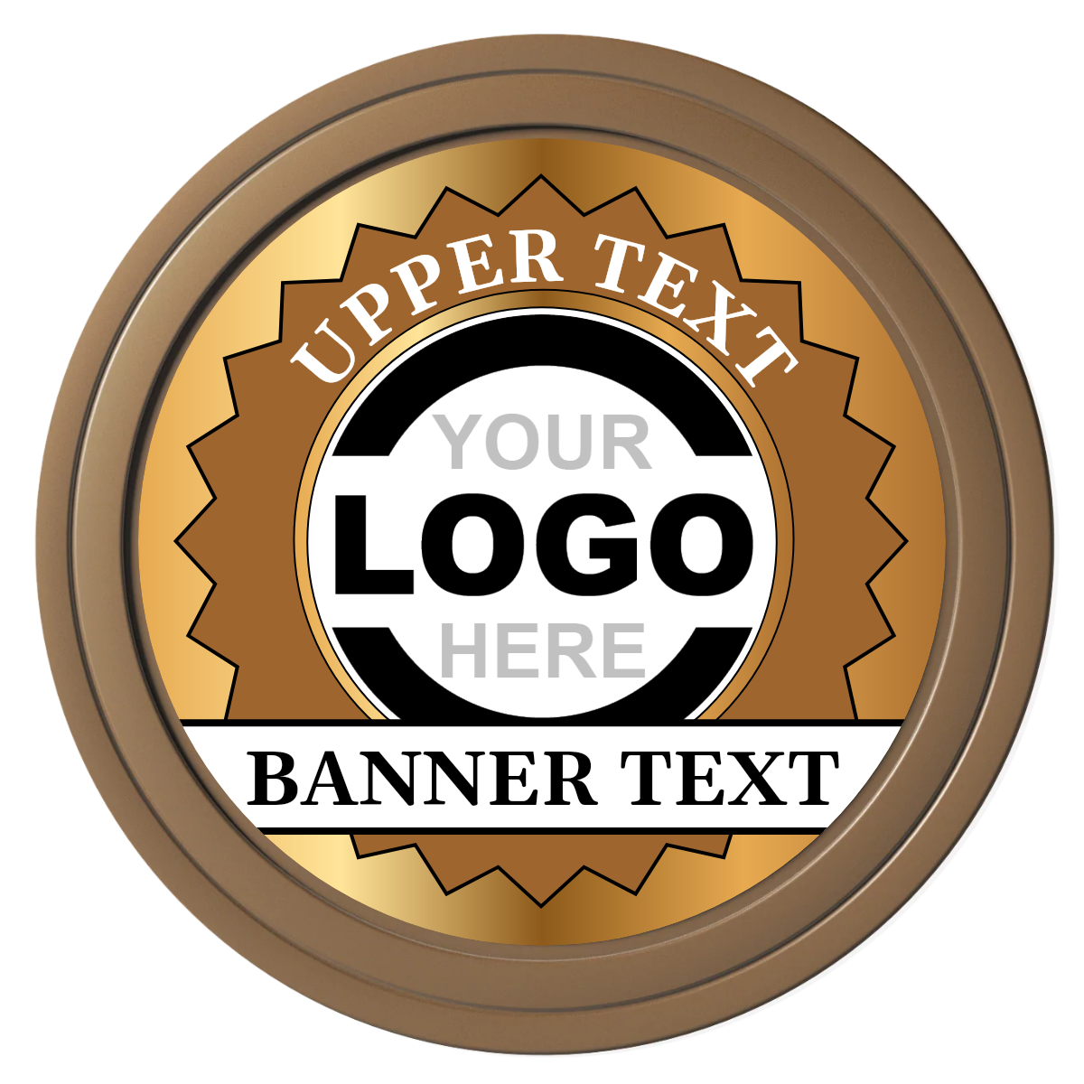 Stamp of Approval Composite Poker Chips - Brown / Solid - Front