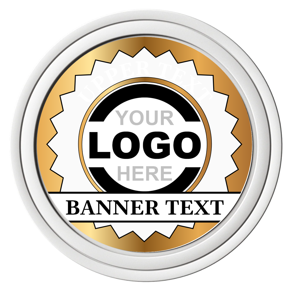 Stamp of Approval Composite Poker Chips - White / Solid - Front