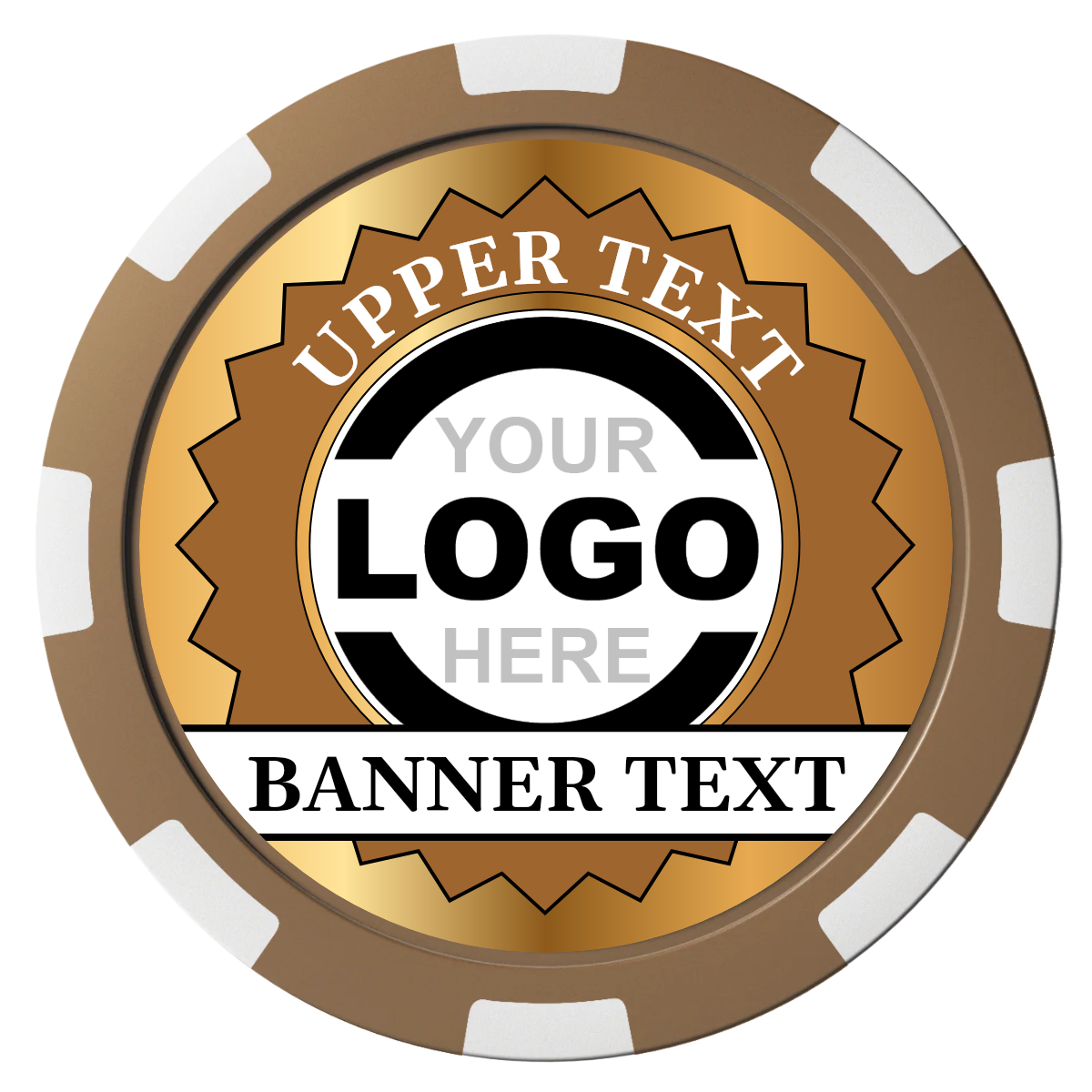 Stamp of Approval Composite Poker Chips - Brown / 8 Spot - Front