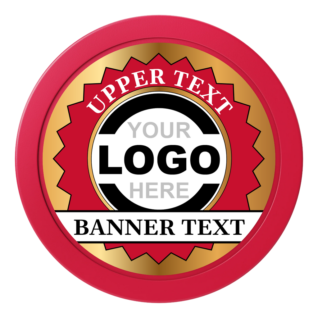 Stamp of Approval Dealer Button - 50mm / 2 inch Size - Red - Front