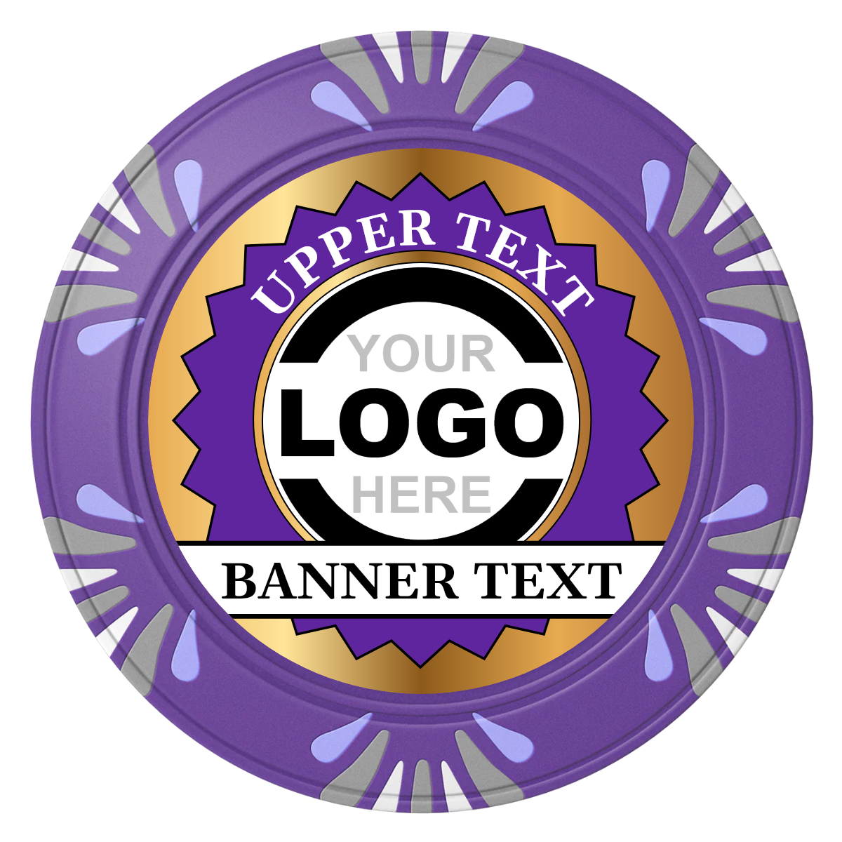 Stamp of Approval Clay Poker Chips - Purple / Macau / 40mm - Front