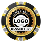 Stamp of Approval Clay Poker Chips - Black / Monte Carlo / 40mm - Front