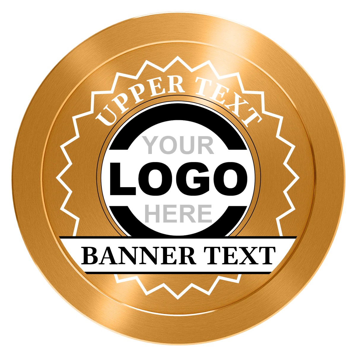 Stamp of Approval Aluminum Poker Chips - Gold - Front